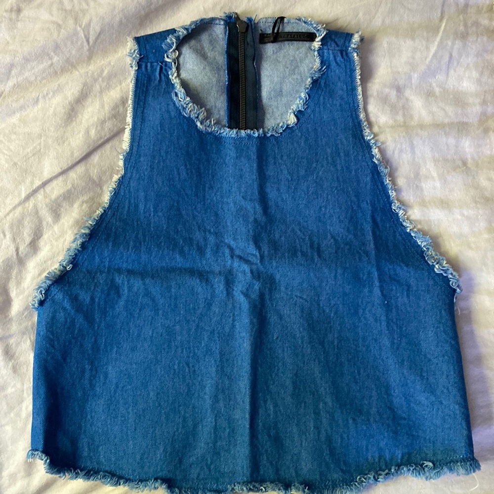 Zara cropped denim top